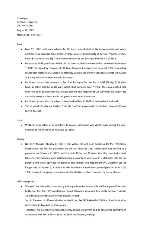 G.R. No. 78059. August 31, 1987 (Case Brief / Digest).